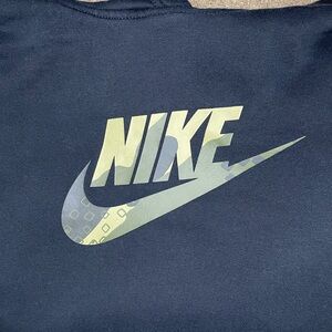 Nike Kids Black Hoodie with Camo Logo-Boys XL